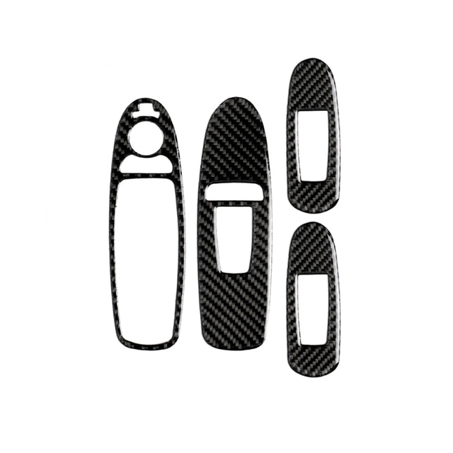 4 PCS Car Carbon Fiber Window Lift Panel Decorative Sticker for Infiniti Q50 2014-2020, Left Drive