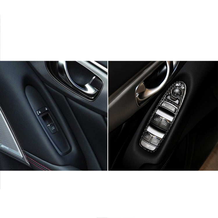 4 PCS Car Carbon Fiber Window Lift Panel Decorative Sticker for Infiniti Q50 2014-2020, Left Drive