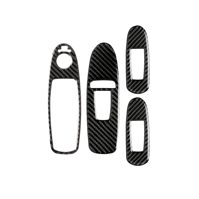 4 PCS Car Carbon Fiber Window Lift Panel Decorative Sticker for Infiniti Q50 2014-2020, Left Drive, Window Lift Panel (B)