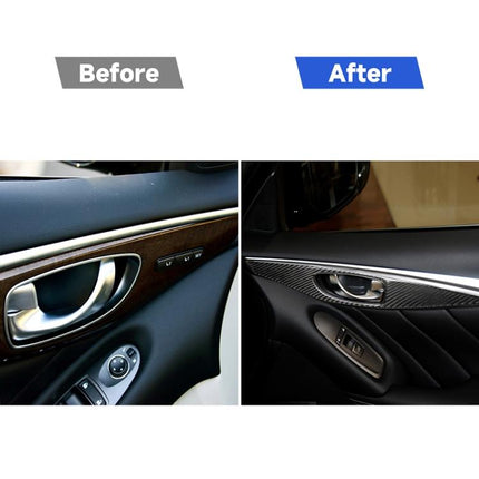 2 PCS Car Carbon Fiber Door Inner Handle Panel Decorative Sticker for Infiniti Q60, Left Drive, Door Inner Handle Panel