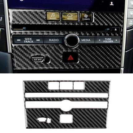 Car Carbon Fiber CD  Console Panel Decorative Sticker for Infiniti Q50 / Q60 2014-2020