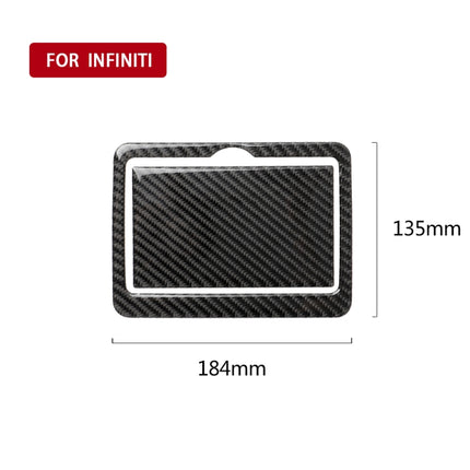 2 PCS Car Carbon Fiber Rear Water Cup Holder Panel Decorative Sticker for Infiniti Q50 / Q60 2014-2020