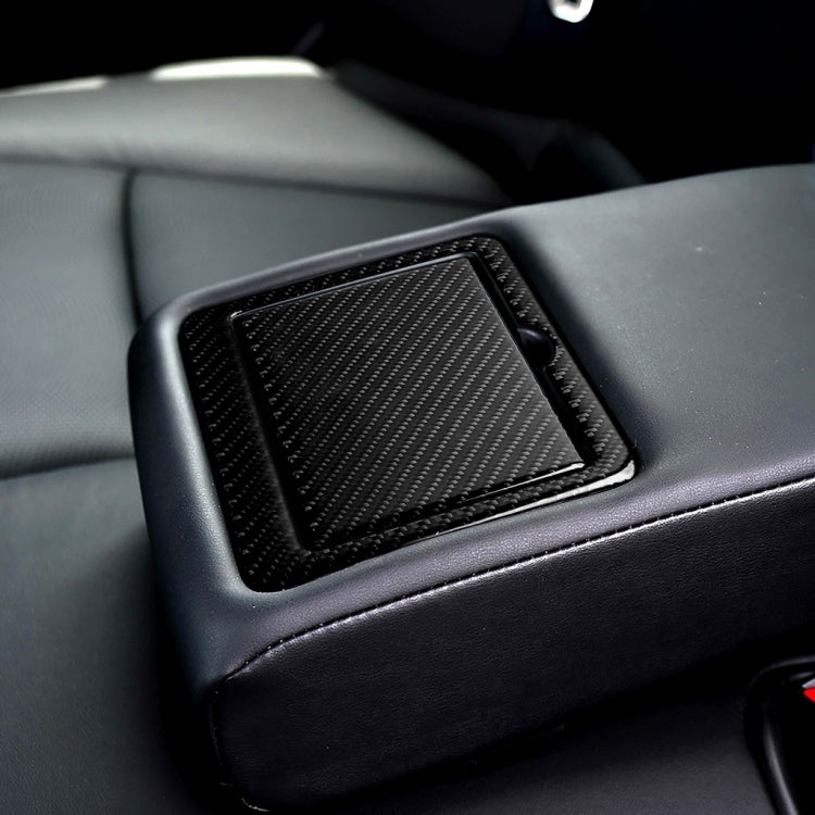 2 PCS Car Carbon Fiber Rear Water Cup Holder Panel Decorative Sticker for Infiniti Q50 / Q60 2014-2020