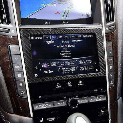 Car Carbon Fiber Navigation Frame Decorative Sticker for Infiniti Q50 / Q60 2014-2020, Navigation Frame