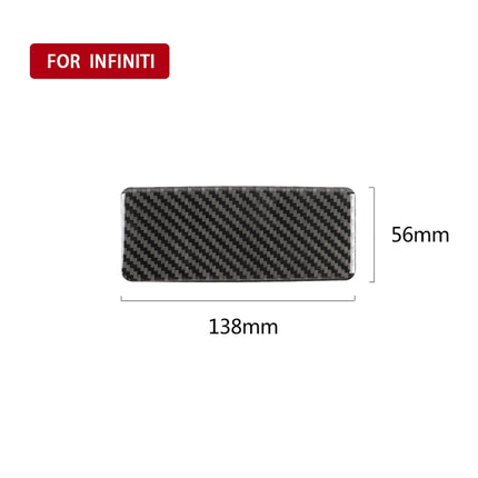 Car Carbon Fiber Rear Seat Ashtray Panel Decorative Sticker for Infiniti Q50 / Q60 2014-2020
