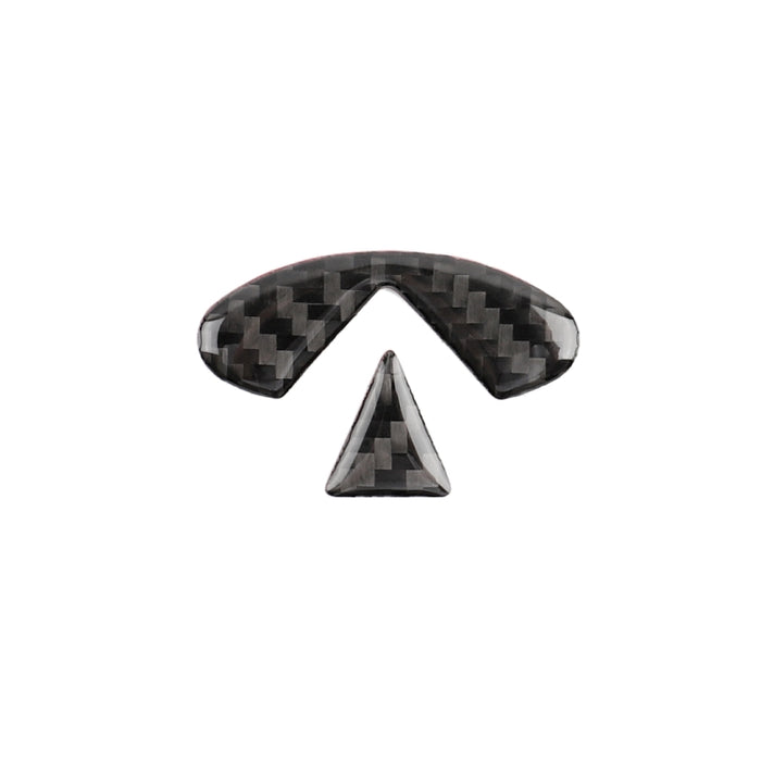 2 PCS Car Carbon Fiber Steering Wheel Logo Decorative Sticker for Infiniti Q50 / Q60 2014-2020, Steering Wheel Logo