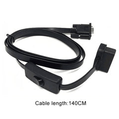 Car OBD Extended Diagnostic Tool OBD2 16PIN to DB9 Serial RS232 Cable with Switch, OBD Extended Diagnostic Tool