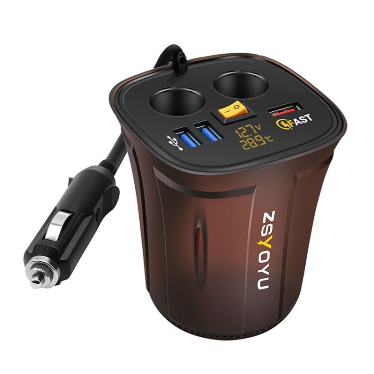 Universal Car QO3.0 Three Port USB Charger Power Outlet Adapter with LED Digital Voltmeter and Thermometer