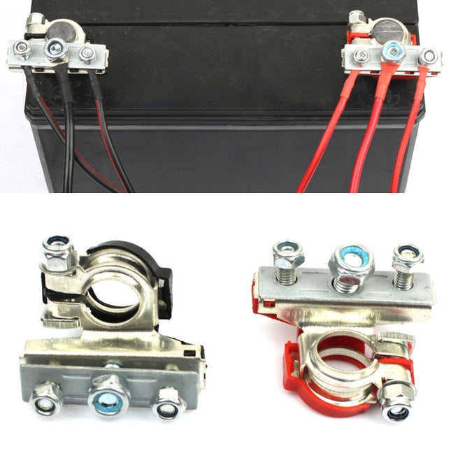 FOXSUR 1 Pair Car Automotive Battery Wire Cable Terminals Clamp Connectors Kit, Wire Cable Terminals