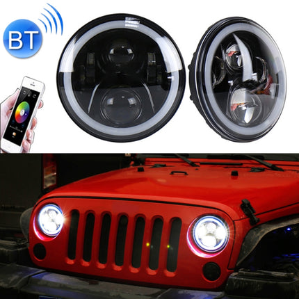 2 PCS 7 inch DC12V 6000K-6500K 50W Car LED Headlight Cree Lamp Beads for Jeep Wrangler / Harley, Support APP + Bluetooth Control, DC12V 6000K-6500K 50W