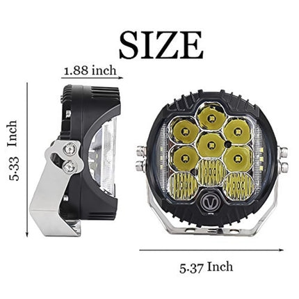 5 inch DC12V-24V 5000LM 6500K 50W Car LED Headlight for Jeep Wrangler / Harley, OL-1950