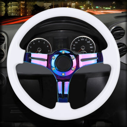 Car Colorful Modified Racing Sport Horn Button Steering Wheel, Diameter: 34.6cm