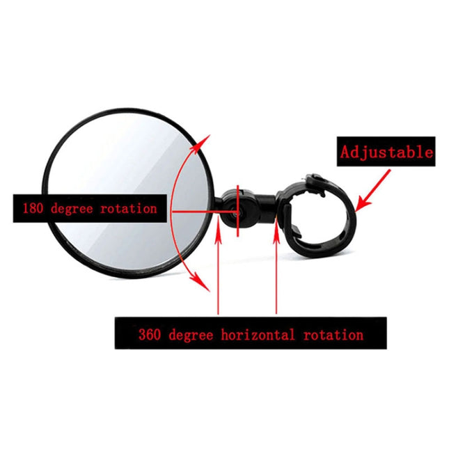 Universal 360 Rotate Adjustable Bicycle Rearview Handlebar Wide-angle Convex Mirror Cycling Rear View Mirror, View Mirror