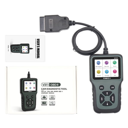 V311 OBD2 Scanner Color Screen Car Fault Detector 8 ~ 36V, Supports Chinese/English/French/German, V311