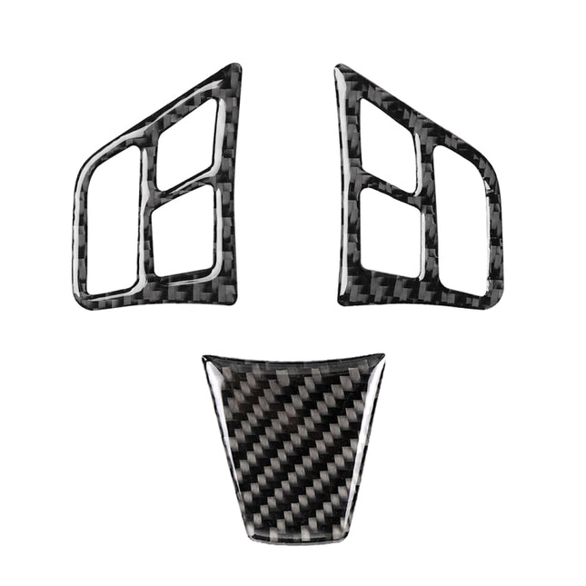 3 in 1 Car Carbon Fiber Solid Color Steering Wheel Button Decorative Sticker for BMW 3 Series E90 2005-2012, Left and Right Drive Universal, For BMW 3 Series E90 2005-2012