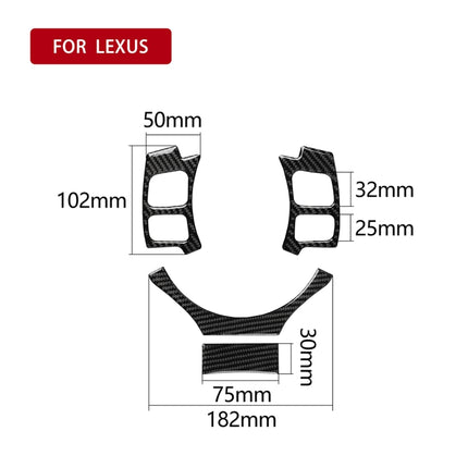 4 in 1 Car Carbon Fiber Steering Wheel Button Decorative Sticker for Lexus IS250 NX200 200t 300h, Left and Right Drive Universal, For Lexus IS250 NX200 200t 300h
