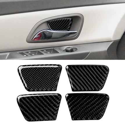4 PCS Car Carbon Fiber Door Bowl Decorative Sticker for Chevrolet Cruze 2009-2015, Left and Right Drive Universal, Door Bowl