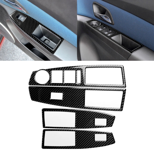 Car Carbon Fiber Window Lift Switch Panel Decorative Sticker for Chevrolet Cruze 2009-2015, Right Drive