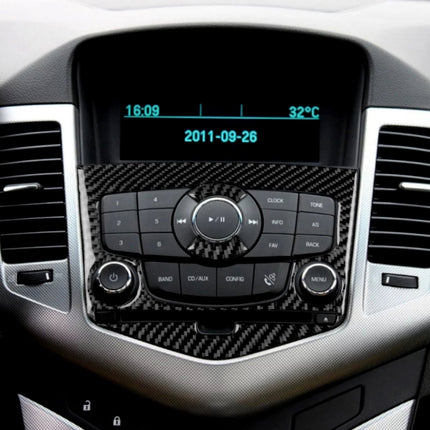 Car Carbon Fiber CD Panel Decorative Sticker for Chevrolet Cruze 2009-2015, Left and Right Drive Universal, CD Panel