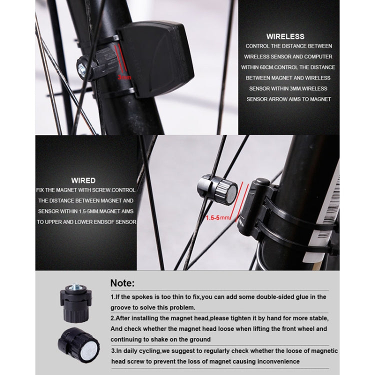 2.8 inch English Wireless Waterproof Cycle Computer LCD Odometer Speedometer, Wireless
