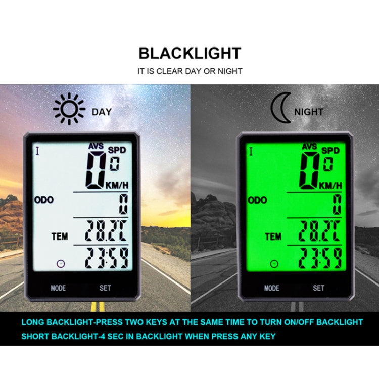 2.8 inch English Wireless Waterproof Cycle Computer LCD Odometer Speedometer, Wireless