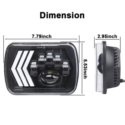 2 PCS 5X7 inch Car Modified Red Background LED Square Headlamp for Jeep Wrangler, For Jeep Wrangler(5X7 inch)