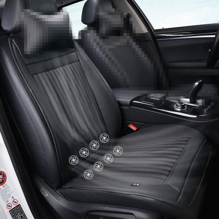 Car 12V Cushion Summer USB Breathable Ice Silk Seat Cover, Eight Fans + Ventilation and Refrigeration