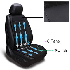 Car 12V Cushion Summer USB Breathable Ice Silk Seat Cover, Eight Fans + Ventilation and Refrigeration