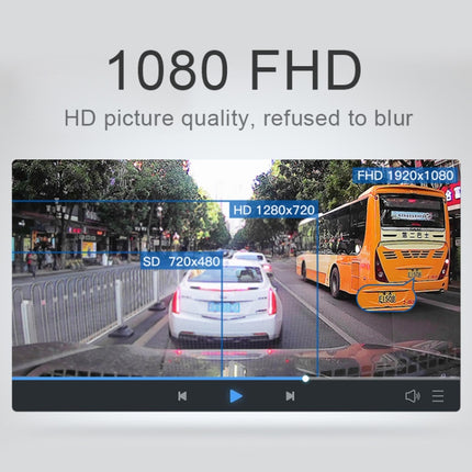 3 in 1 4 inch 170 Degree Wide Angle Night Vision HD 1080P Video Car DVR, Support Motion Detection / G-Sensor, 4 inch