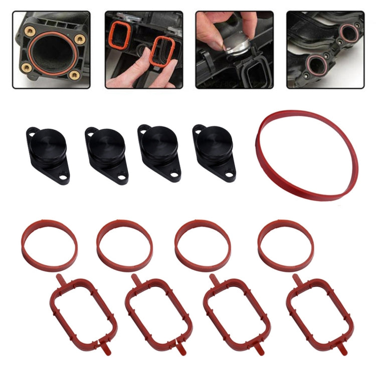 4x22mm Car Swirl Flap Air Intake Aluminum Gasket Remove Repair Kit, 22mm(Black), 22mm(Silver)