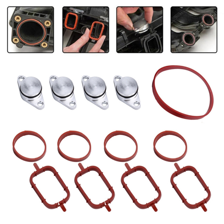 4x22mm Car Swirl Flap Air Intake Aluminum Gasket Remove Repair Kit, 22mm(Black), 22mm(Silver)