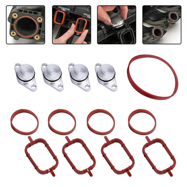 4x22mm Car Swirl Flap Air Intake Aluminum Gasket Remove Repair Kit, 22mm(Silver)
