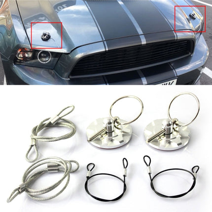 XH-6049 Car Universal Modified Racing Punch-free Aluminum Engine Hood Lock Cover