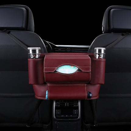 Car Front Seat Hanging Bag Paper Towel / Water Cup Storage Bag