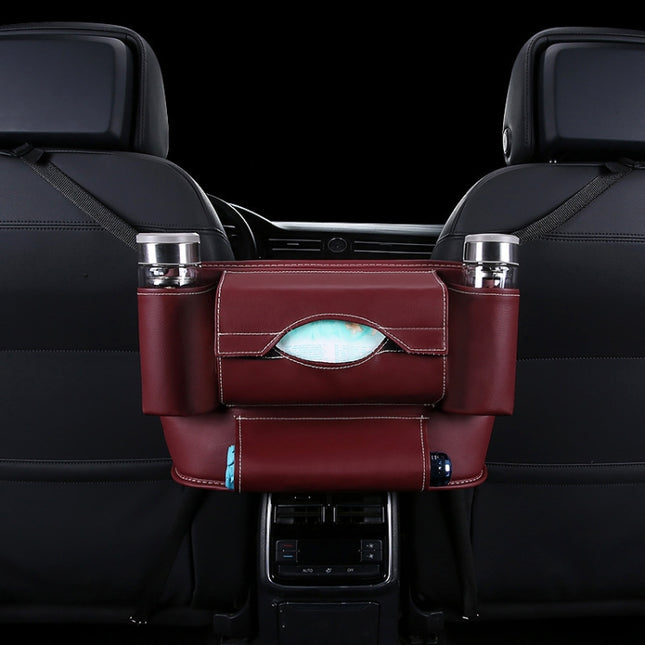 Car Front Seat Hanging Bag Paper Towel / Water Cup Storage Bag