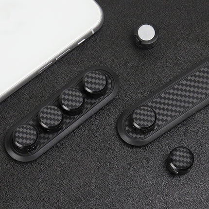 Car Carbon Fiber Magnetic Clamp Cable Storage Box Creative Desktop Hub Organizer