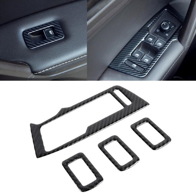 Car Carbon Fiber Window Glass Lifter Panel Decorative Sticker for Volkswagen Tiguan L 2019-2021, Window Glass Lifter