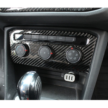 Car Carbon Fiber Air Conditioning Panel Decorative Sticker for Volkswagen Tiguan L 2019-2021, Low Configuration