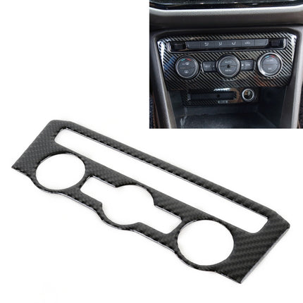 Car Carbon Fiber Air Conditioning Panel Decorative Sticker for Volkswagen Tiguan L 2019-2021, High Configuration, Air Conditioning Panel, High Configuration