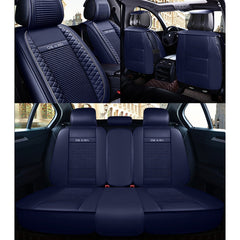 Car Leather Ice Silk Cushion Four Seasons Universal Seat Mat Set, Luxury Version, Luxury Version (Coffee), Luxury Version (Blue), Luxury Version (Beige), Luxury Version (Red), Luxury Version (Black)