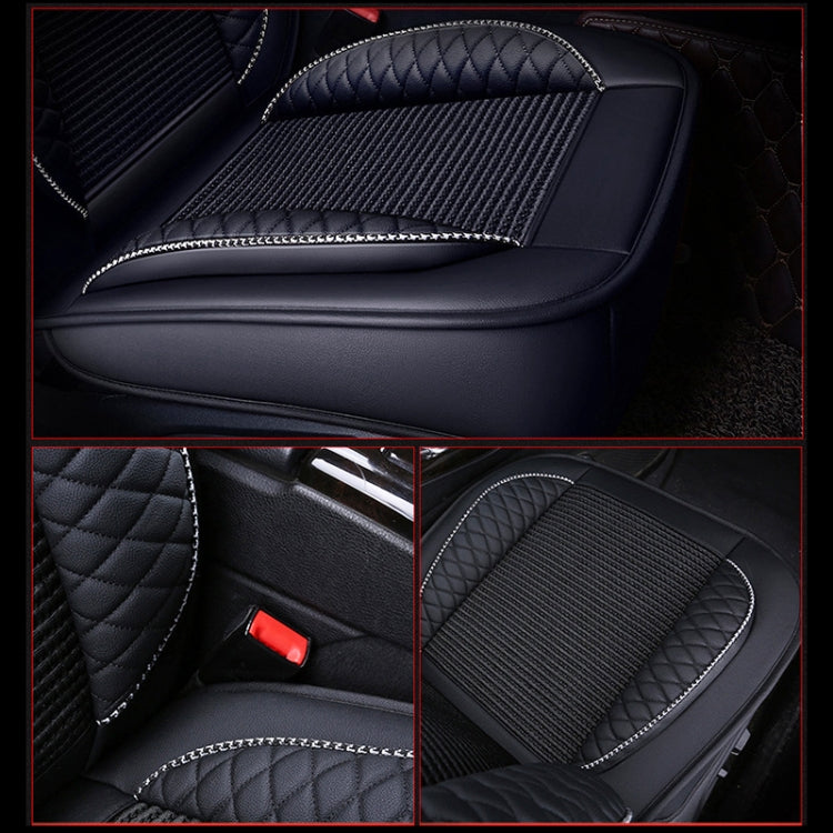Car Leather Ice Silk Cushion Four Seasons Universal Seat Mat Set, Luxury Version, Luxury Version (Coffee), Luxury Version (Blue), Luxury Version (Beige), Luxury Version (Red), Luxury Version (Black)