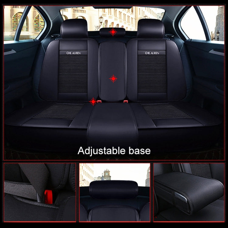 Car Leather Ice Silk Cushion Four Seasons Universal Seat Mat Set, Luxury Version, Luxury Version (Coffee), Luxury Version (Blue), Luxury Version (Beige), Luxury Version (Red), Luxury Version (Black)
