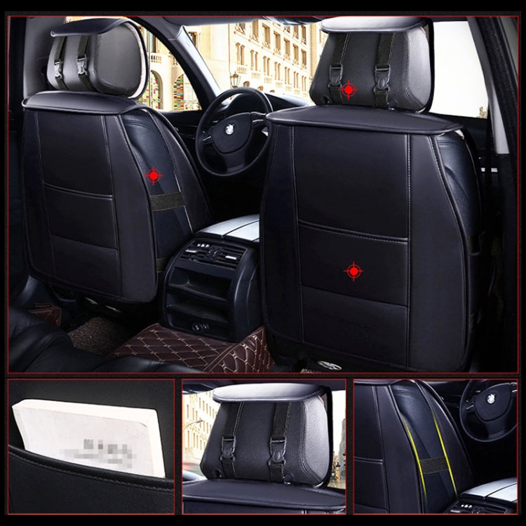 Car Leather Ice Silk Cushion Four Seasons Universal Seat Mat Set, Luxury Version, Luxury Version (Coffee), Luxury Version (Blue), Luxury Version (Beige), Luxury Version (Red), Luxury Version (Black)