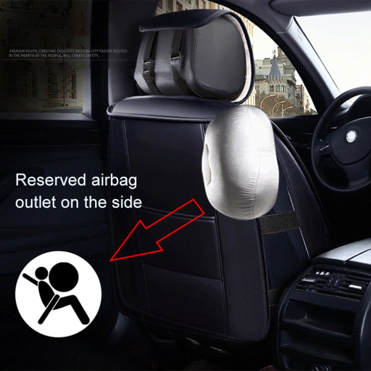Car Leather Ice Silk Cushion Four Seasons Universal Seat Mat Set, Luxury Version, Luxury Version (Coffee), Luxury Version (Blue), Luxury Version (Beige), Luxury Version (Red), Luxury Version (Black)
