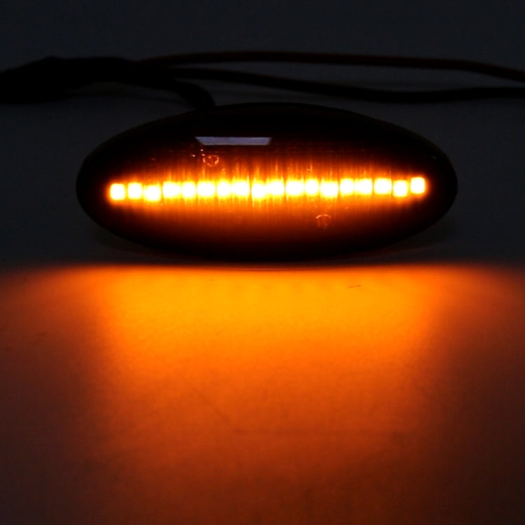 2 PCS DC12V / 3W Car LED Dynamic Blinker Side Lights Flowing Water Turn Signal Light for Nissan, Amber Light