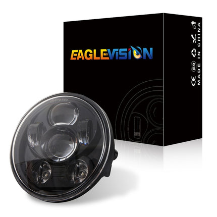 EagleVision DC9-30V 35W 6000K 4000LM 5.75 inch Round Motorcycle 6LEDs Headlight for Harley-Davidson