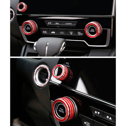 3 PCS Car Metal Air Conditioner Knob Case for Honda CR-V 2017, For Honda CR-V 2017 (Red), For Honda CR-V 2017 (Blue)