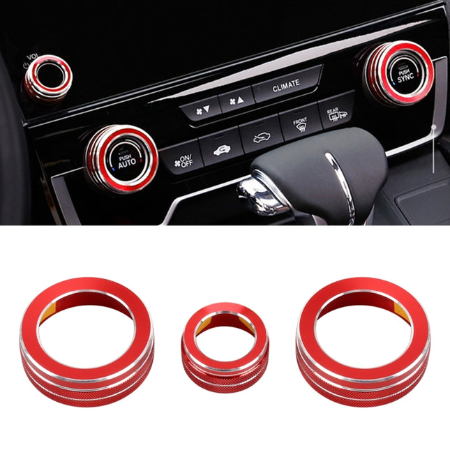 3 PCS Car Metal Air Conditioner Knob Case for Honda CR-V 2017, For Honda CR-V 2017 (Red), For Honda CR-V 2017 (Blue)