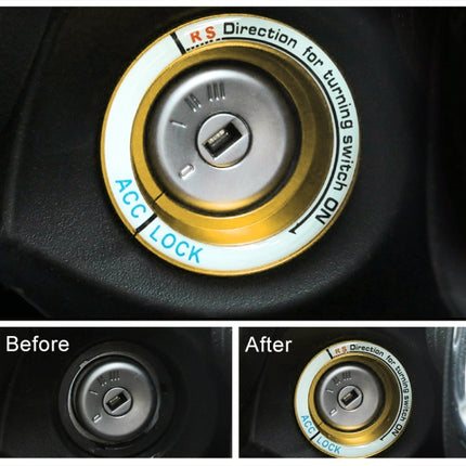 For Ford Fluorescent Aluminum Alloy Ignition Key Ring, Inside Diameter: 3.2cm, For Ford (Gold), For Ford (Red), For Ford (Silver), For Ford  (Sky Blue), For Ford (Black)