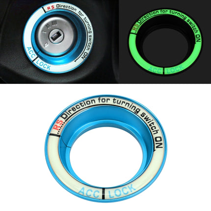 For Ford Fluorescent Aluminum Alloy Ignition Key Ring, Inside Diameter: 3.2cm, For Ford (Gold), For Ford (Red), For Ford (Silver), For Ford  (Sky Blue), For Ford (Black)